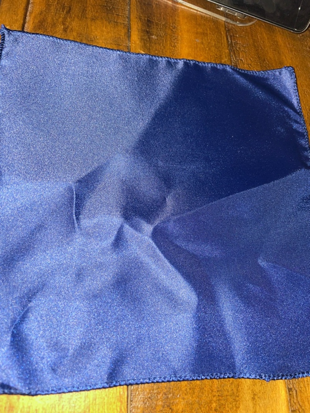 Dark Navy Blue Satin Square Scarf
